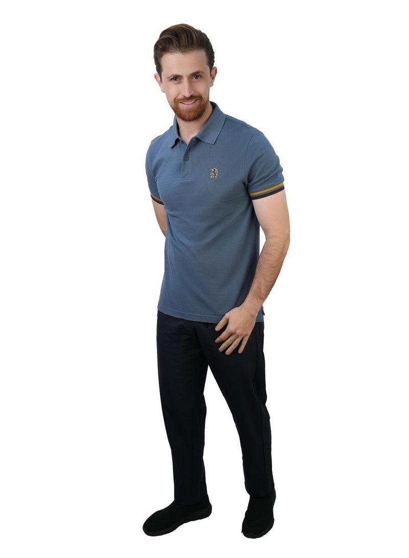 GIORDANO Men's Performance Polo: Classic Piqué, Tipped Collar, Embroidered Detail - Image 2